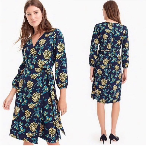 J. Crew Dresses & Skirts - J.Crew -Golden Floral Wrap Dress